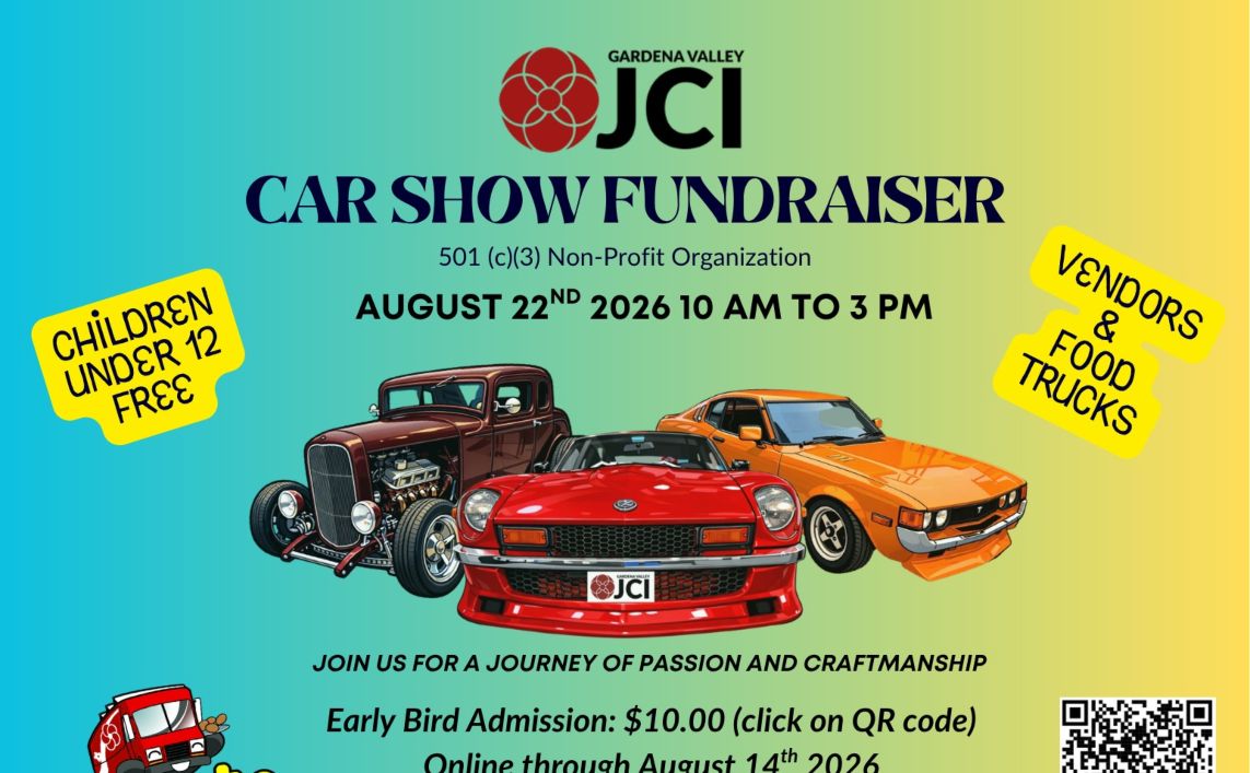 Gardena Valley JCI Car Show partial flyer August 2026